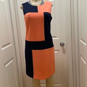 DKNY Casual dress size 10 color coral &  blue navy